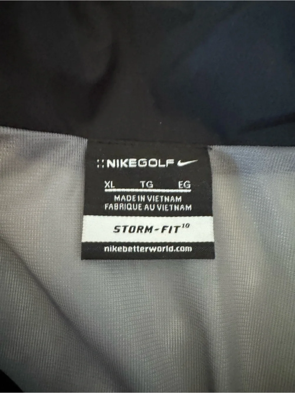Nike Golf Men’s Black Full-Zip Performance Jacket Reflective Trim Storm Fit XL